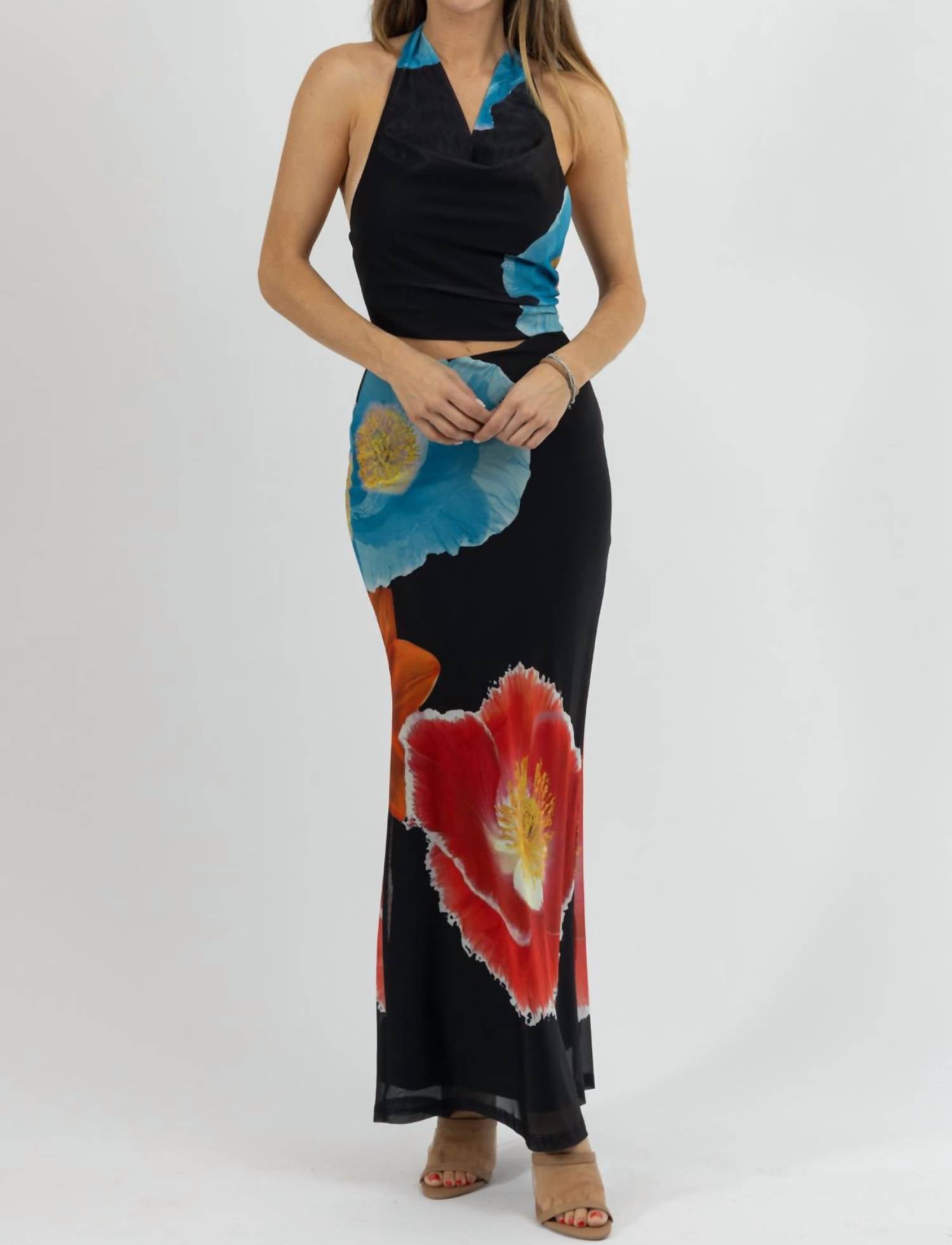 One & Only - EZZIE HALTER FLORAL DRESS