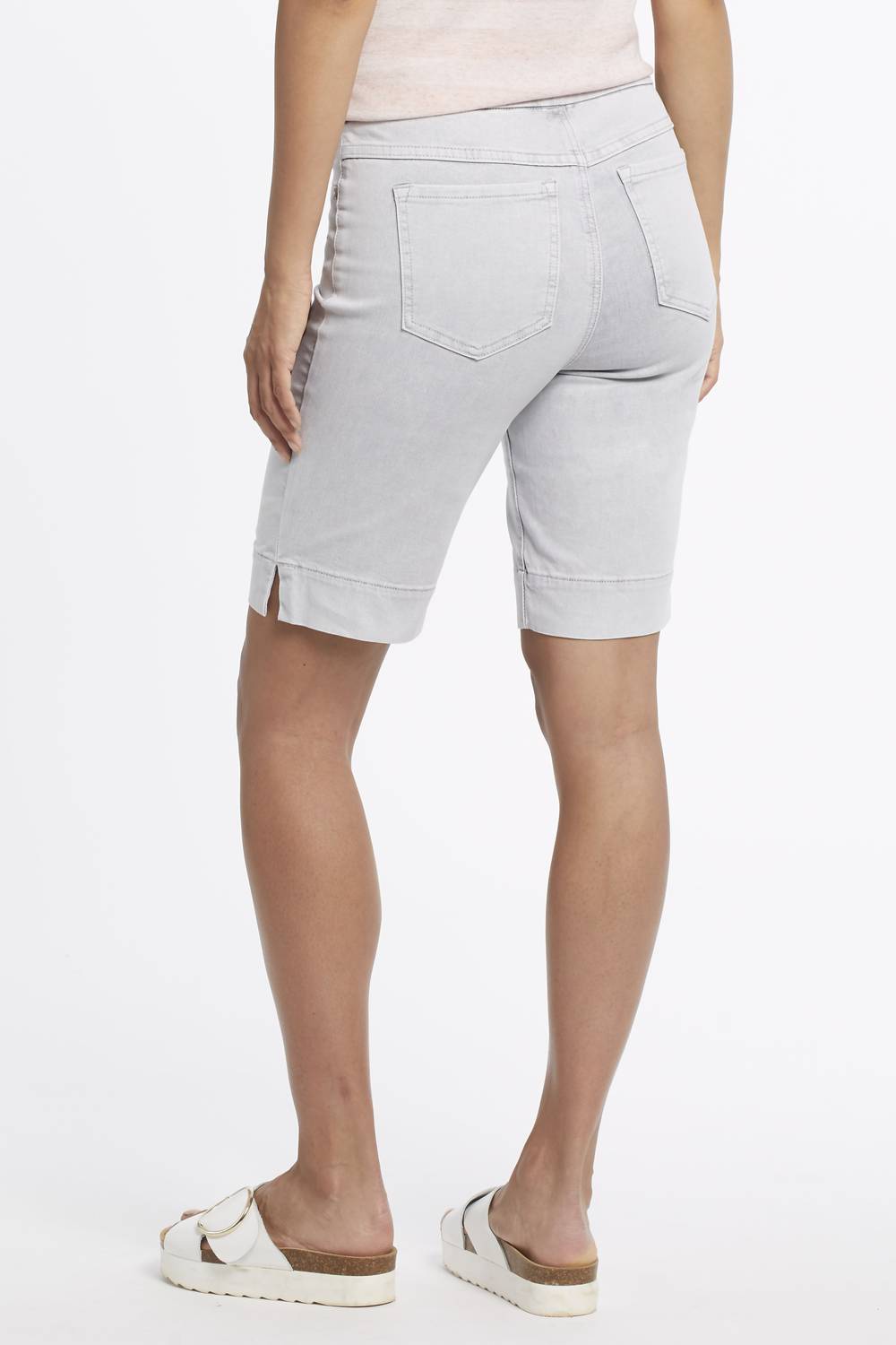 Tribal - Audrey Soft Denim Pull on Bermuda Slit Edge Shorts