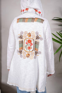 Paparazzi - Embroidered Double Knit Hooded Open Front Jacket