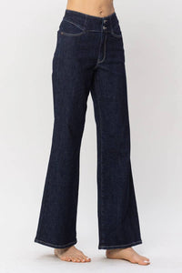 Judy Blue - High Waist Rinse Geometric Wide Leg Jean
