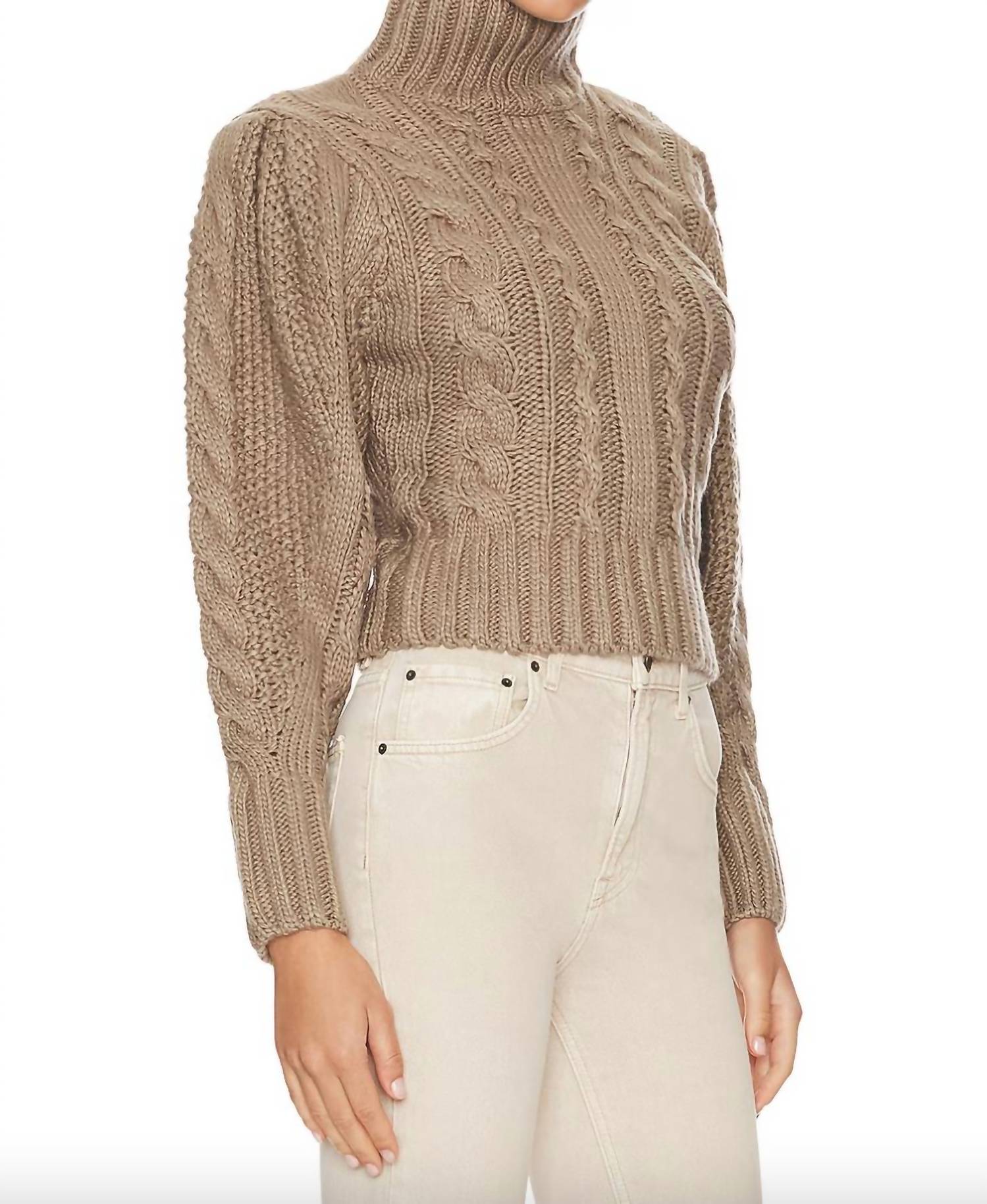 Astr - HAISLEY CABLE KNIT TURTLENECK SWEATER