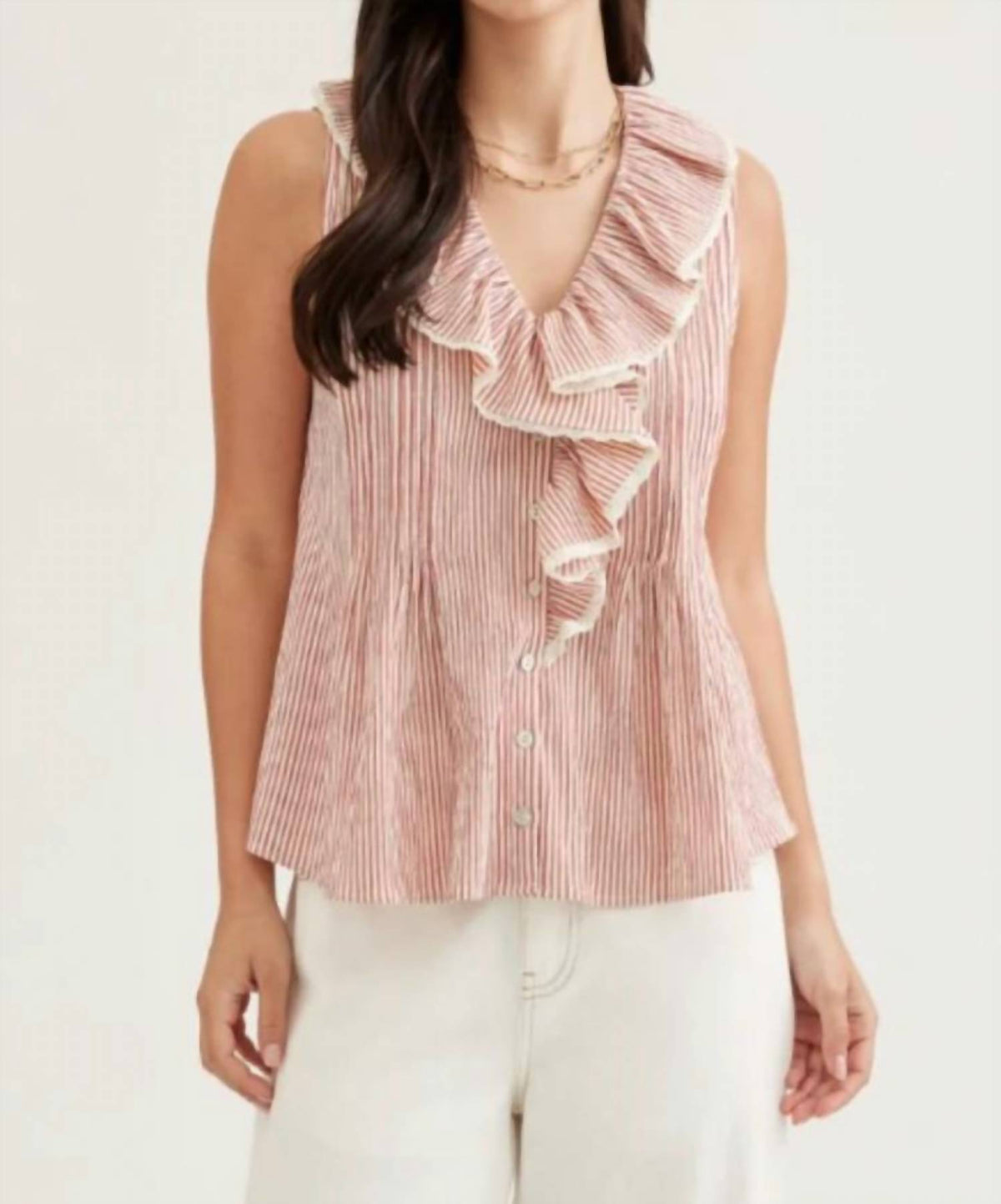 Entro - Sancia Stripe Sleeveless Top