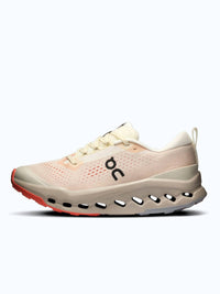 On Running Women's Cloudsurfer Trail 2 Trail Running Shoes in ivory salmon - women's shoe - detail view