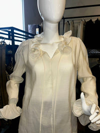 Beulahstyle - Women's Ruffled Neckline Blouse