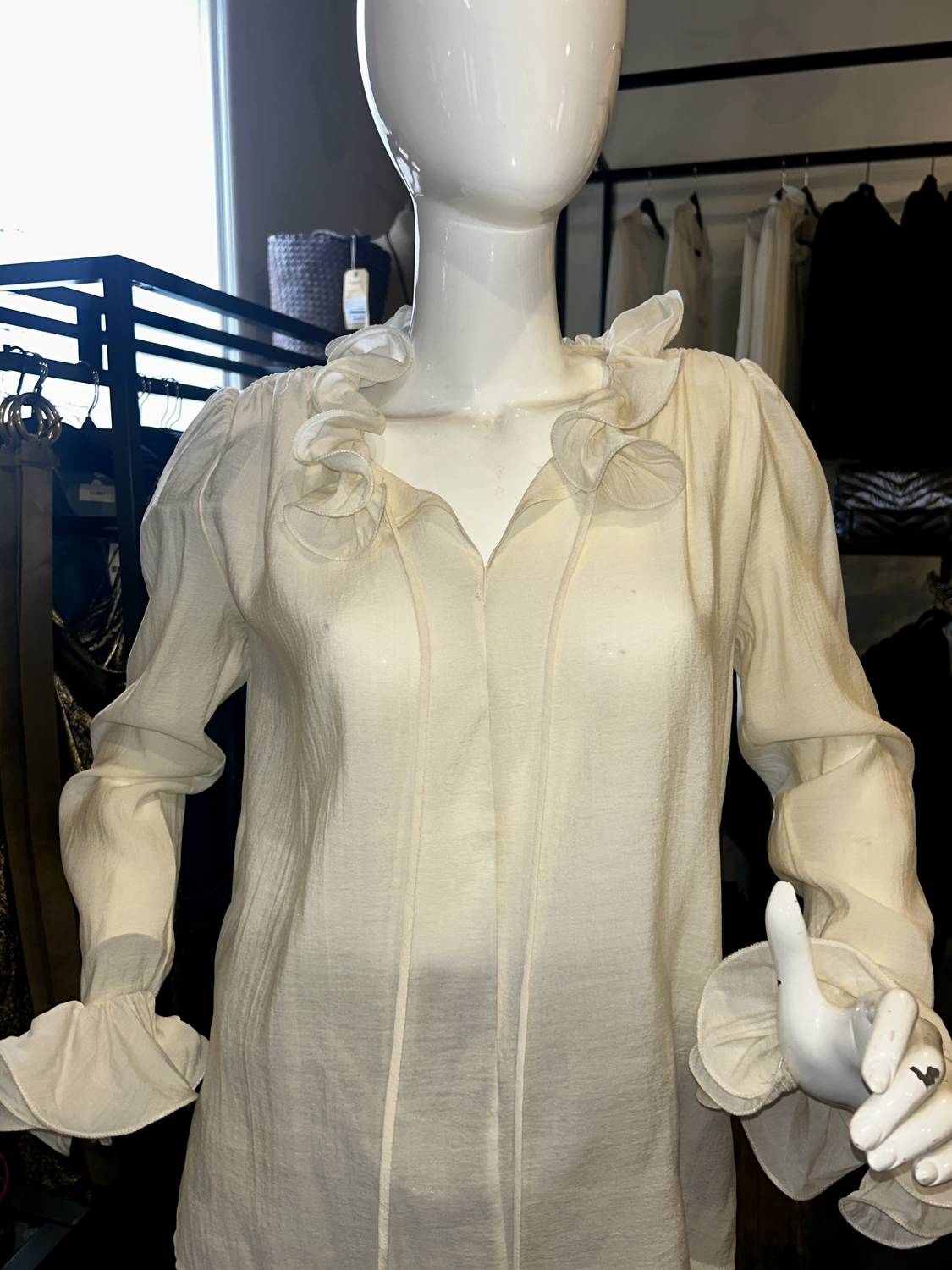 Beulahstyle - Women's Ruffled Neckline Blouse