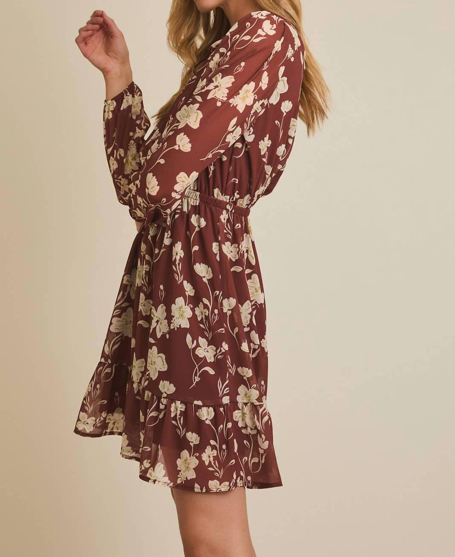 Gilli - Long Sleeve Ruffle Mini Dress
