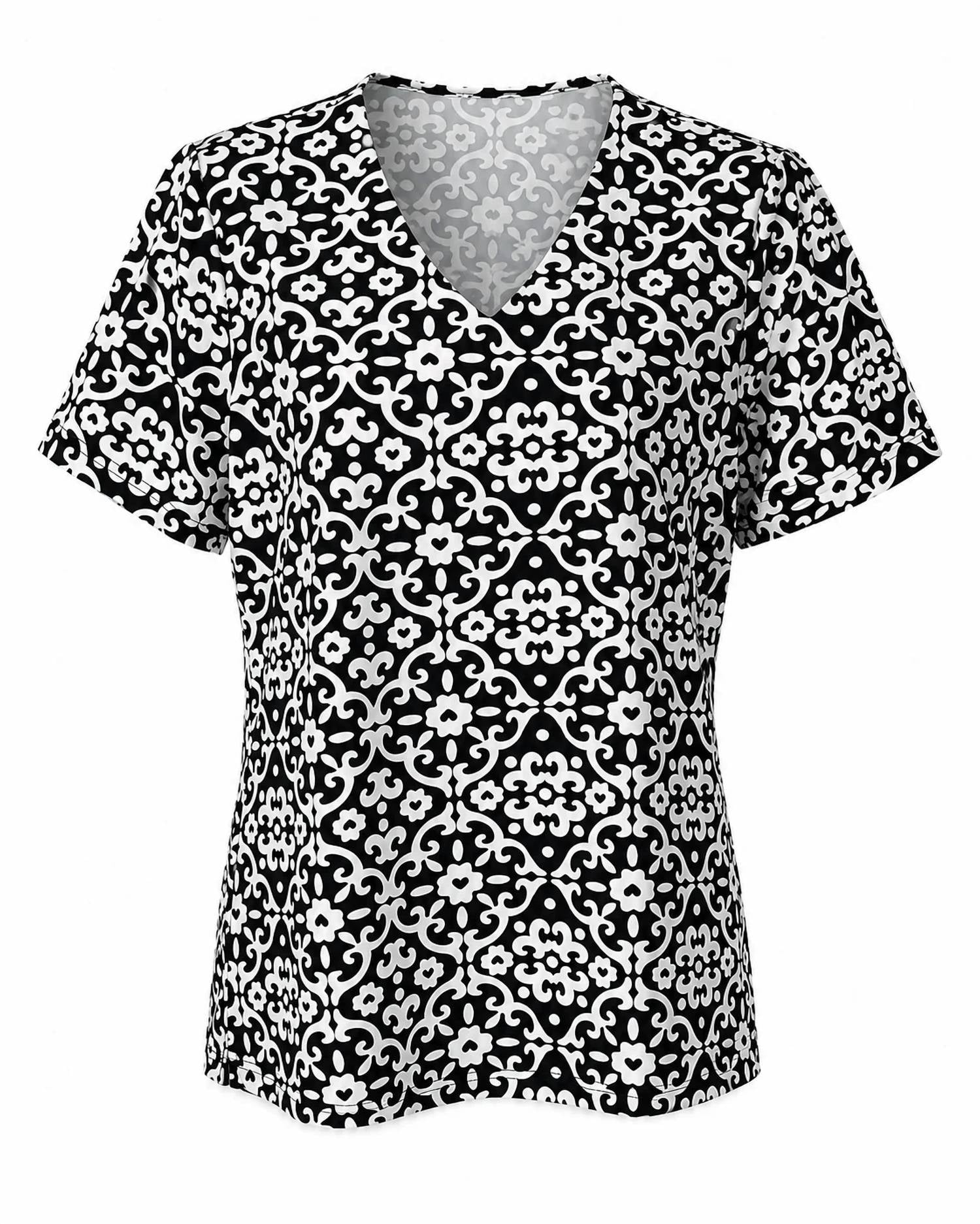 Lulu-B - Women's Upf 50+ V-neck Short Sleeve Top