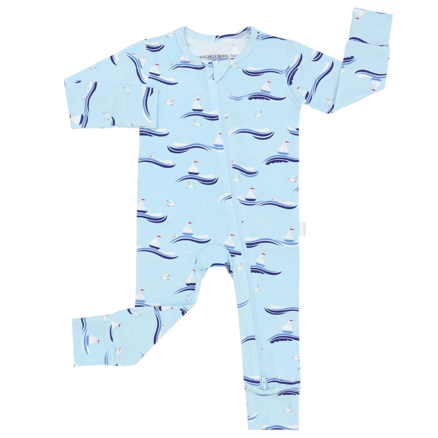Soho - Kid's Cape Cod Sailboat Zippered Romper