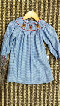 Petit Bebe - Girl's Stripe Reindeer Dress
