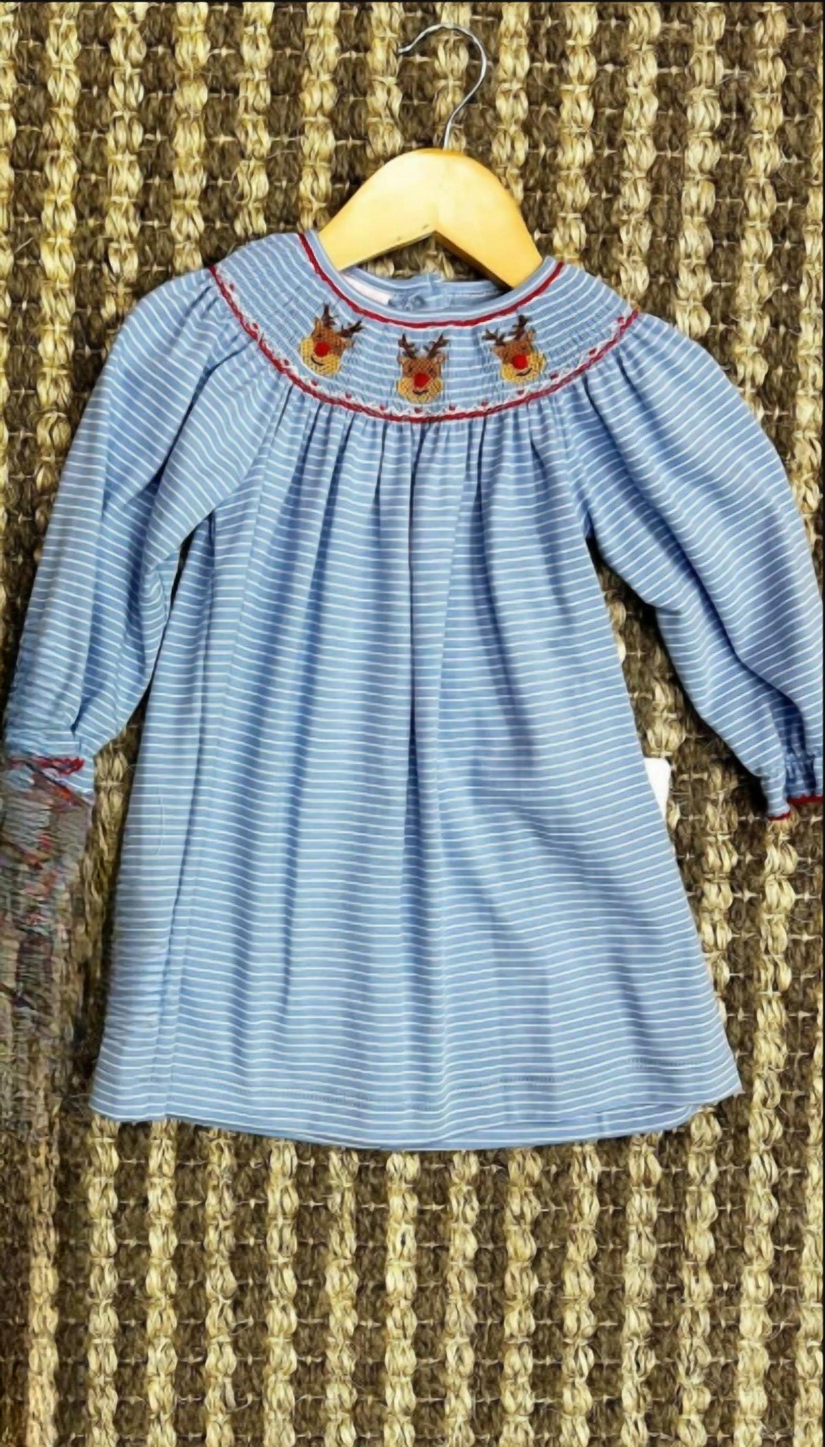 Petit Bebe - Girl's Stripe Reindeer Dress