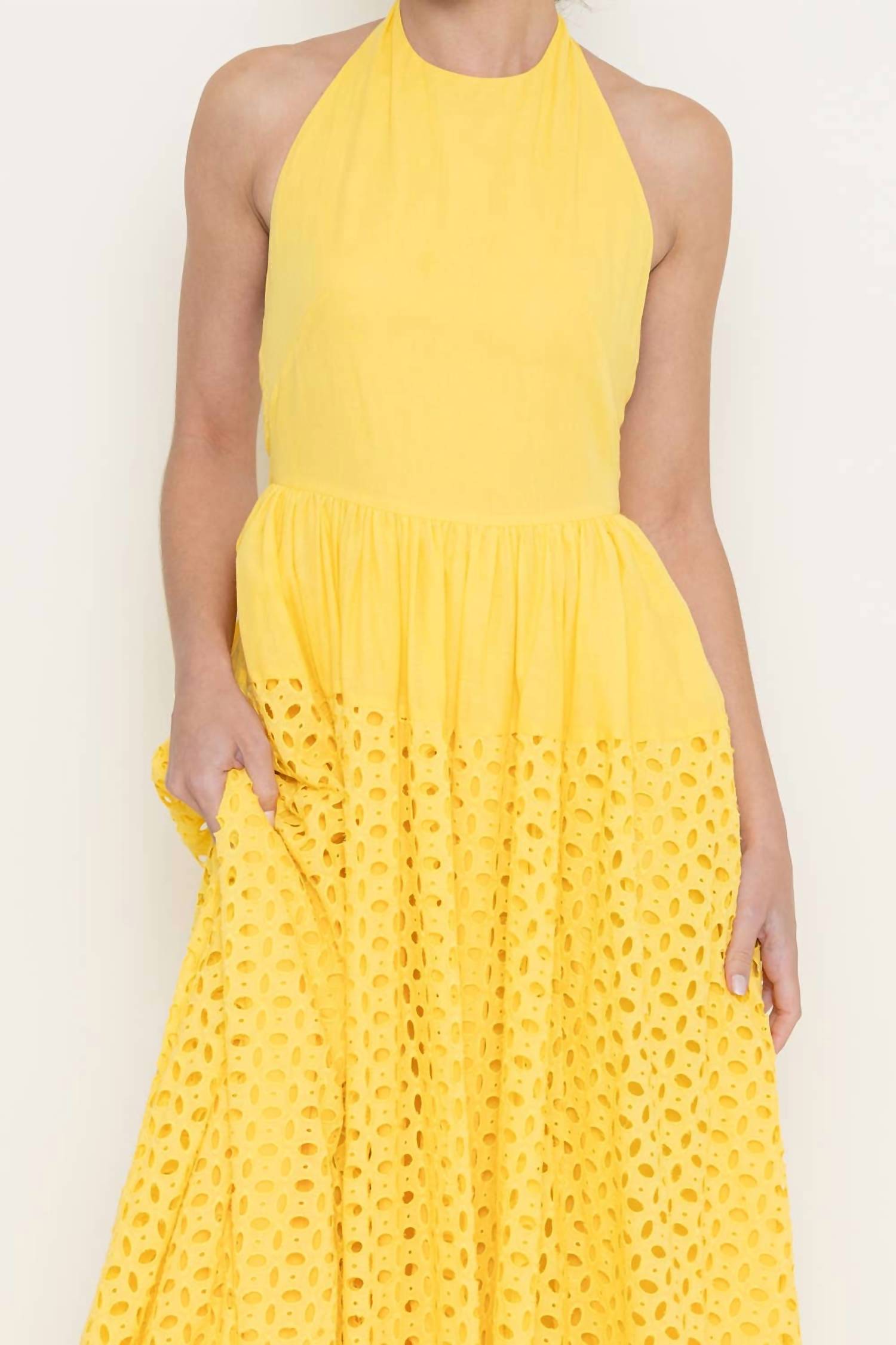 Fore Collection - Ray of Sunshine Eyelet Maxi Dress