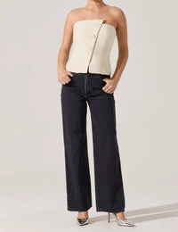 Astr - Xoxo Asymmetrical Tweed Top