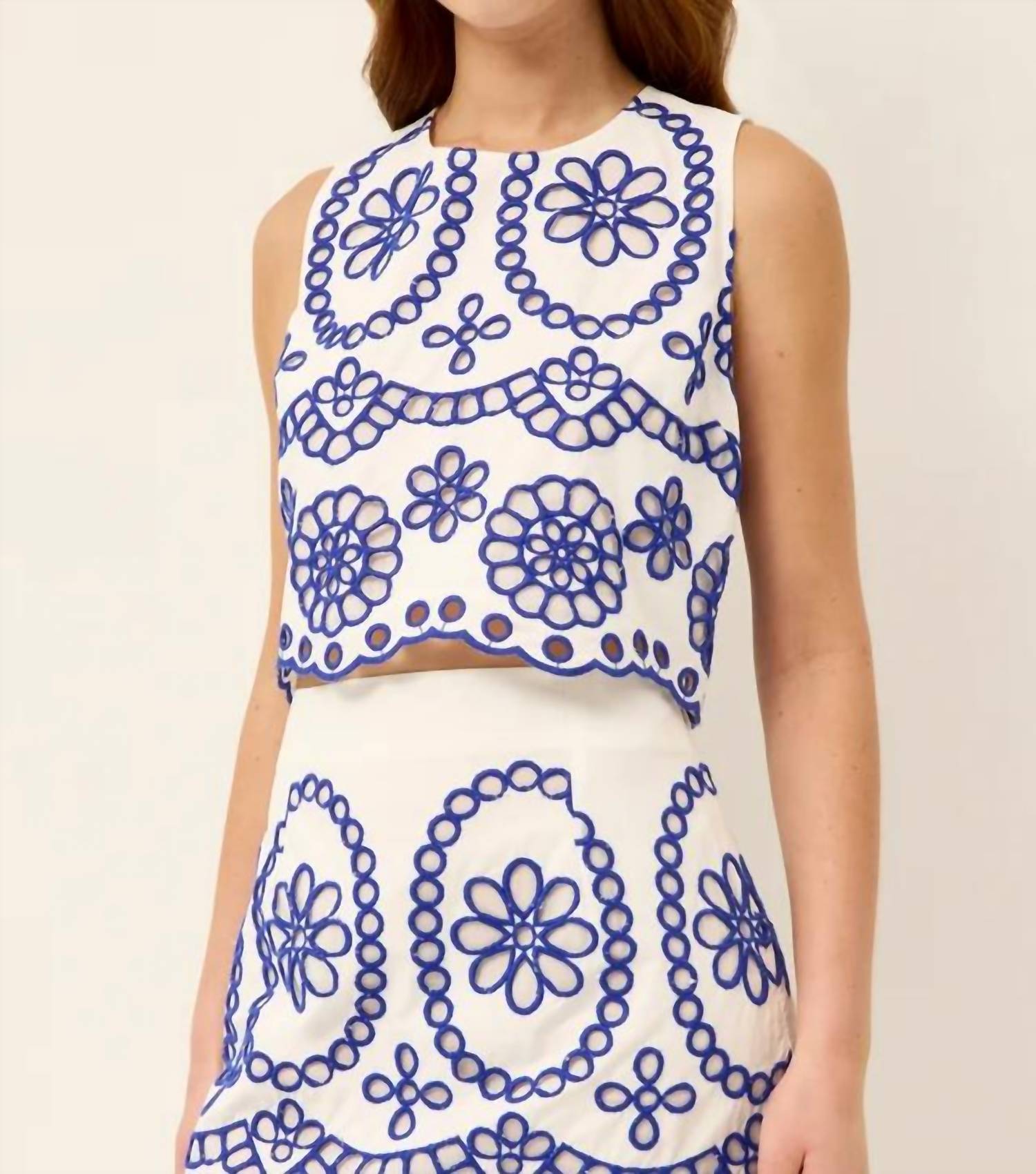 Marie Oliver - Davis Eyelet Sleeveless Top