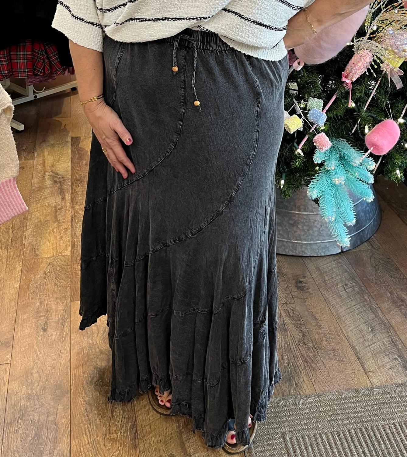 Young Threads - Asymmetrical Maxi Skirt - Curvy