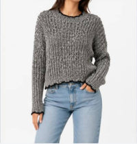 Autumn Cashmere - Tipped Ladder Stitch Crew Sweater
