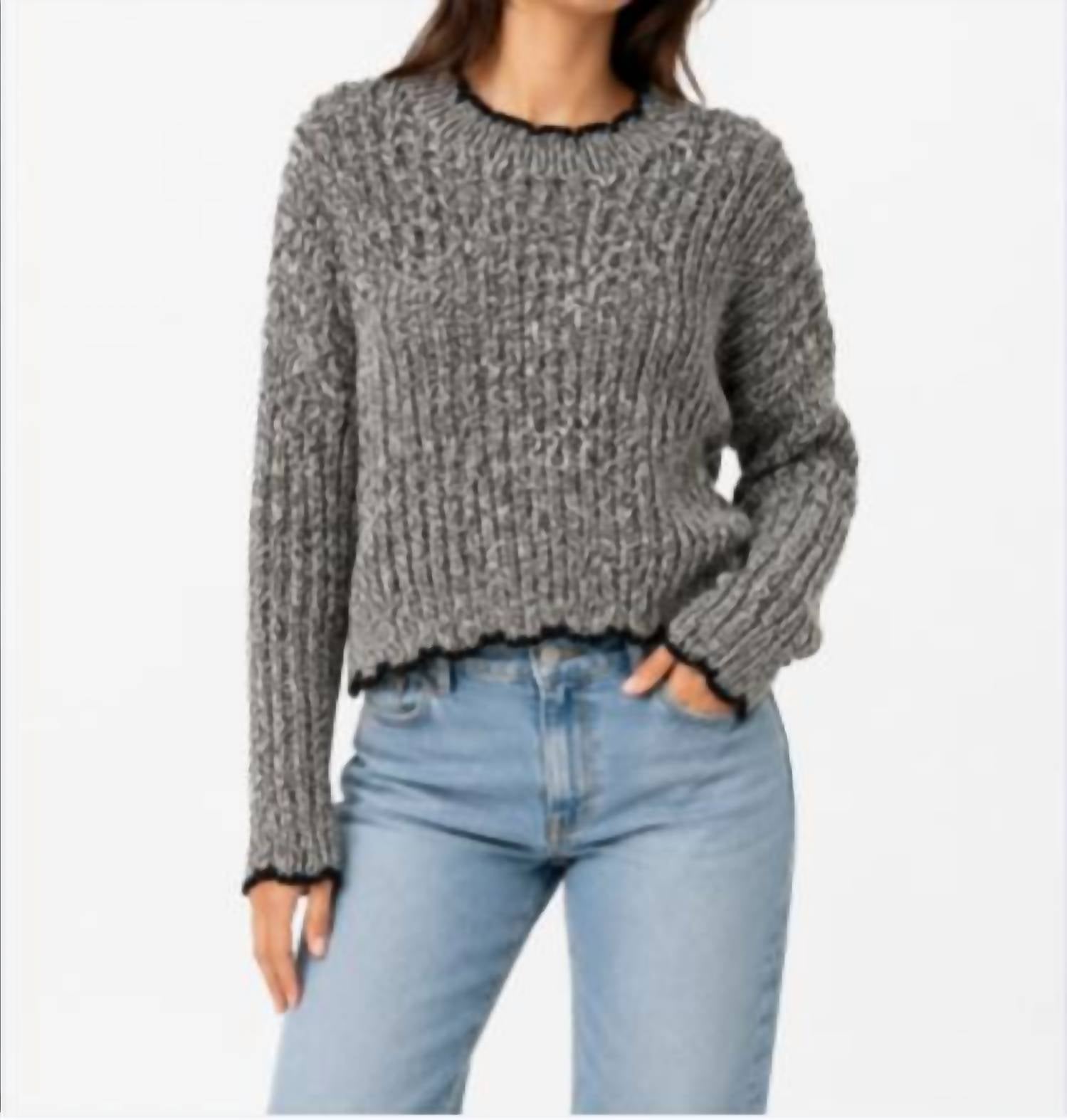 Autumn Cashmere - Tipped Ladder Stitch Crew Sweater
