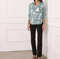 Karen Kane - Ruched Sleeve Button-up Shirt - Petite