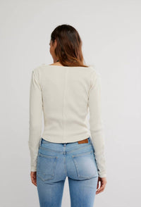 Free People Butterfly Cuff Top in sugar swizzle - women's long sleeve top - alternate view