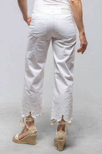 MAC Chiara Cropped Pants in flower white - women's pants - detail view