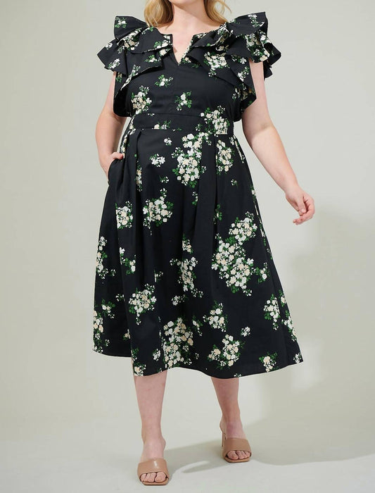 Sugarlips - Emery Floral Tie Midi Dress