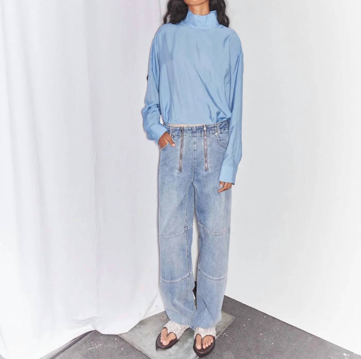 Tibi - Classic Wash Denim Fischer Jeans