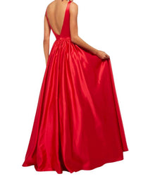 Sherri Hill - Satin Low Back Prom Dress