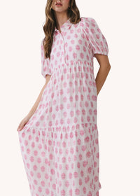 Tcec - Tiegan Blockprint Tiered Midi Dress