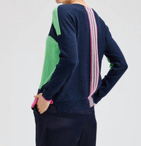 ZAKET & PLOVER Mega Dot Sweater in denim - women's sweater - alternate view