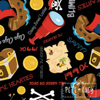 Pete + Lucy Kid's Fun Pirates Minky Blanket in black - item - detail view