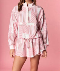 Rareraw - Blush Patchwork Skort Set