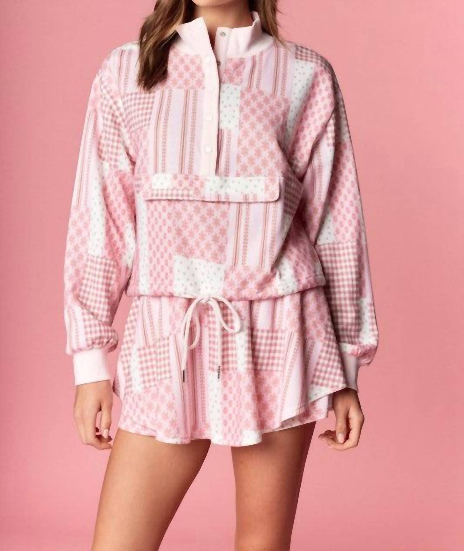 Rareraw - Blush Patchwork Skort Set