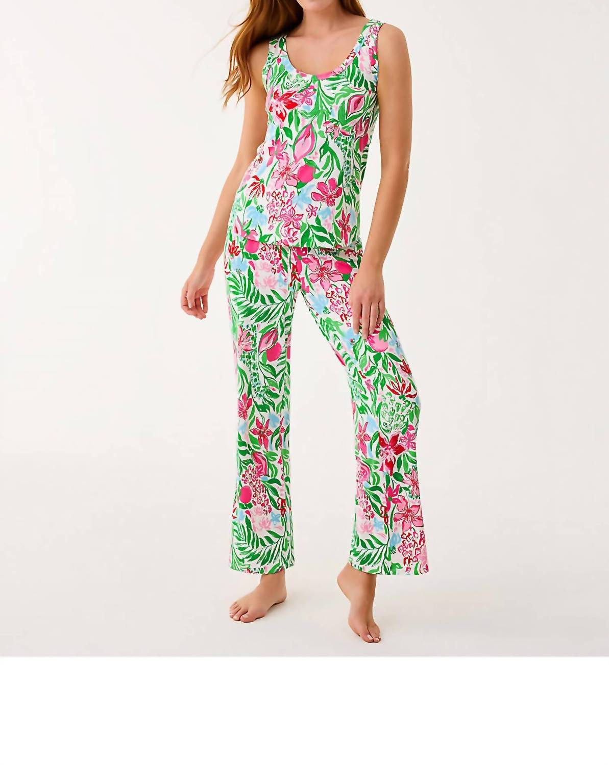 Lilly Pulitzer Bransen Pajama Top in glowing gardens - women's intimate - alternate view