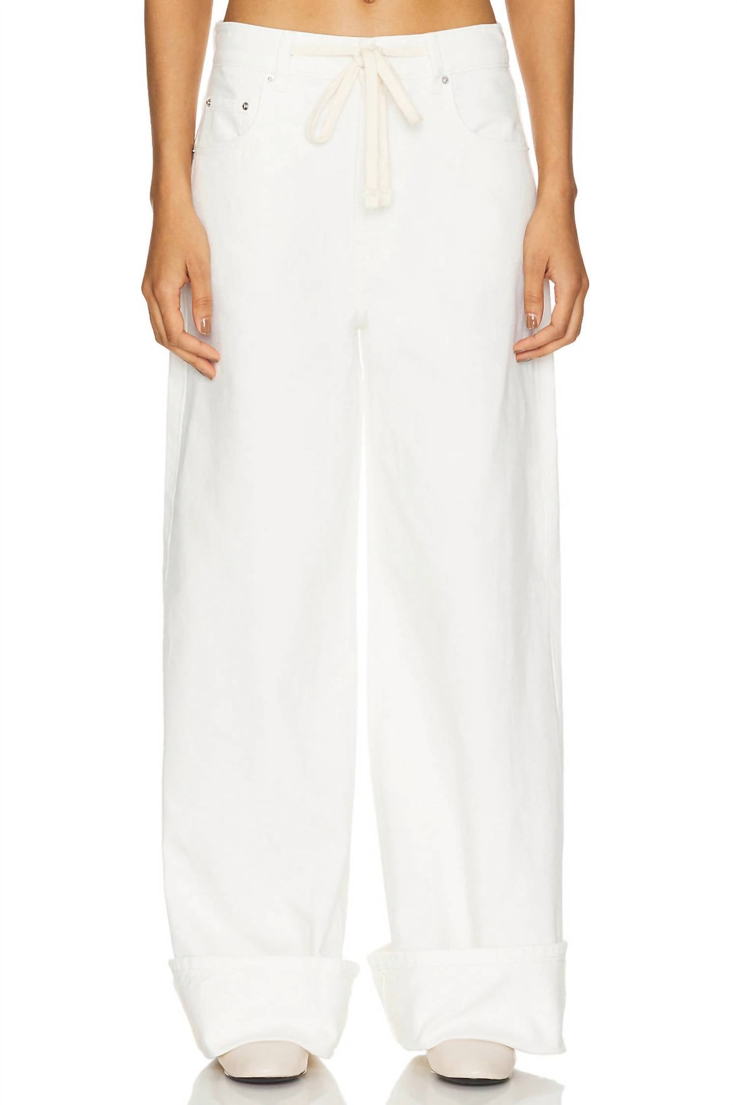 Grlfrnd - Lucia Drawstring Baggy Wide Leg Denim Jeans