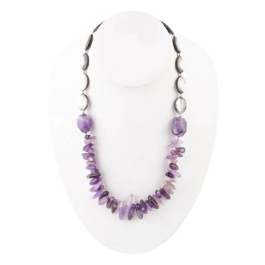 Barse - Women's Amethyst Love Necklace