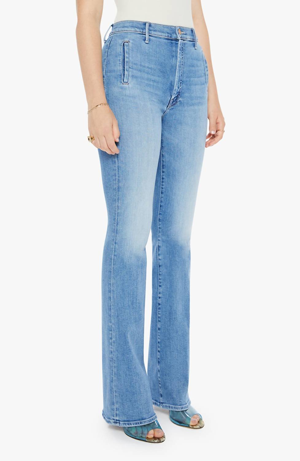 Mother Drama Flared Leg Jeans in tasty waves - women's jeans - view 4