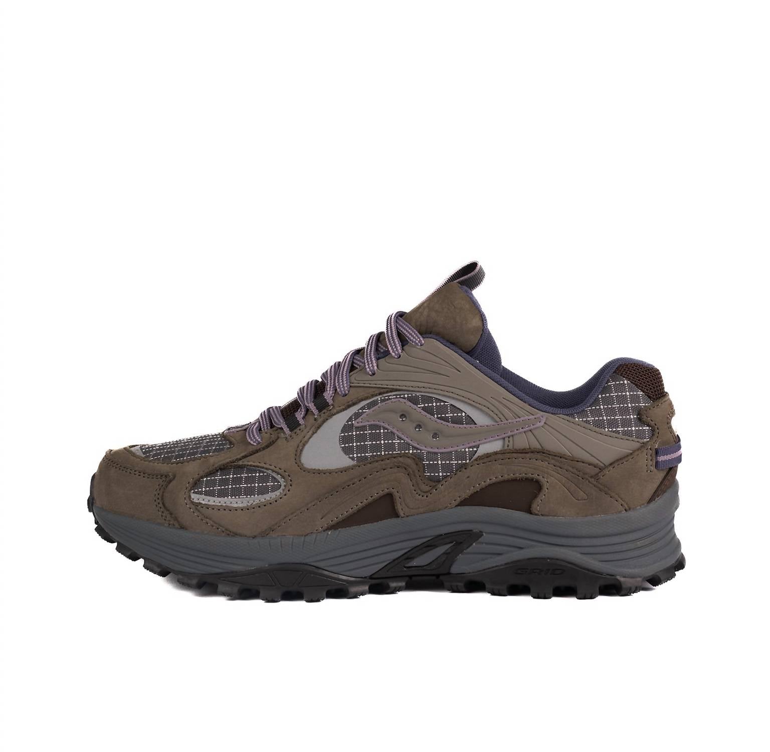 SAUCONY Men's Grid Aura X Sneakers in dark grey mud - men's sneaker