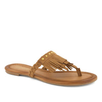 Andrea Women's Braided Strap And Fringe Sandal in honey - women's sandal