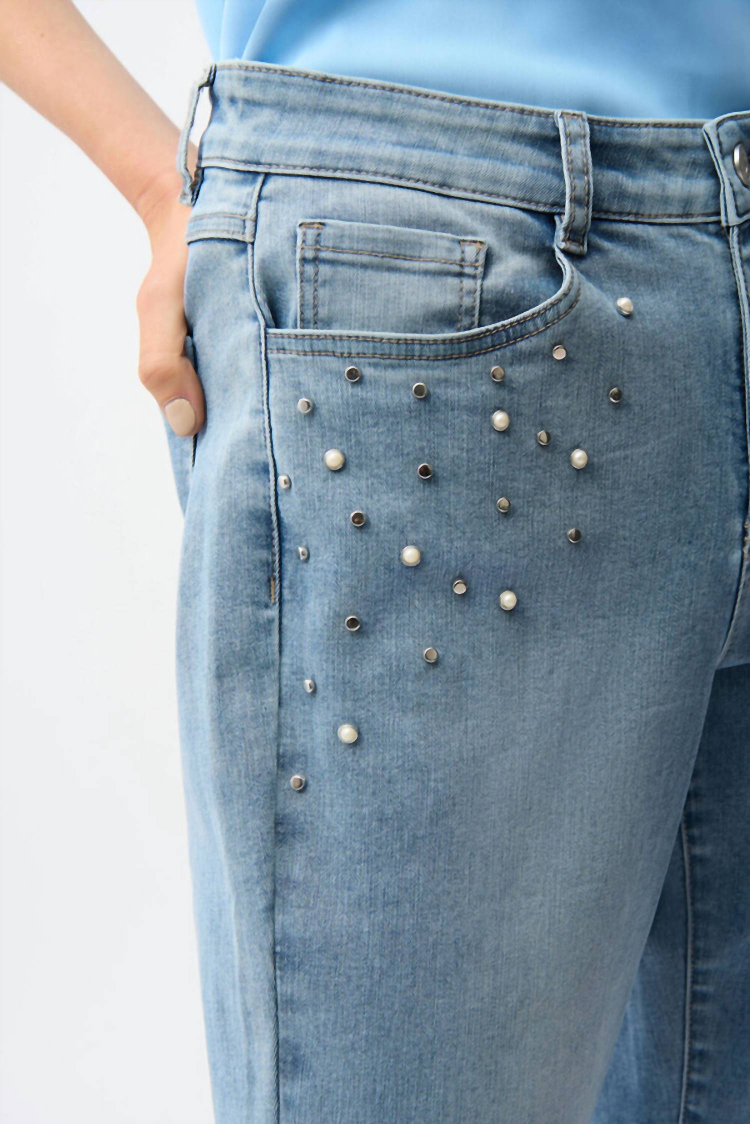 Joseph Ribkoff - Slim Leg Jeans with Pearls and Studs