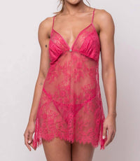 Mari M Lingerie Diva Lace Nightie in hot pink - women's item - view 4