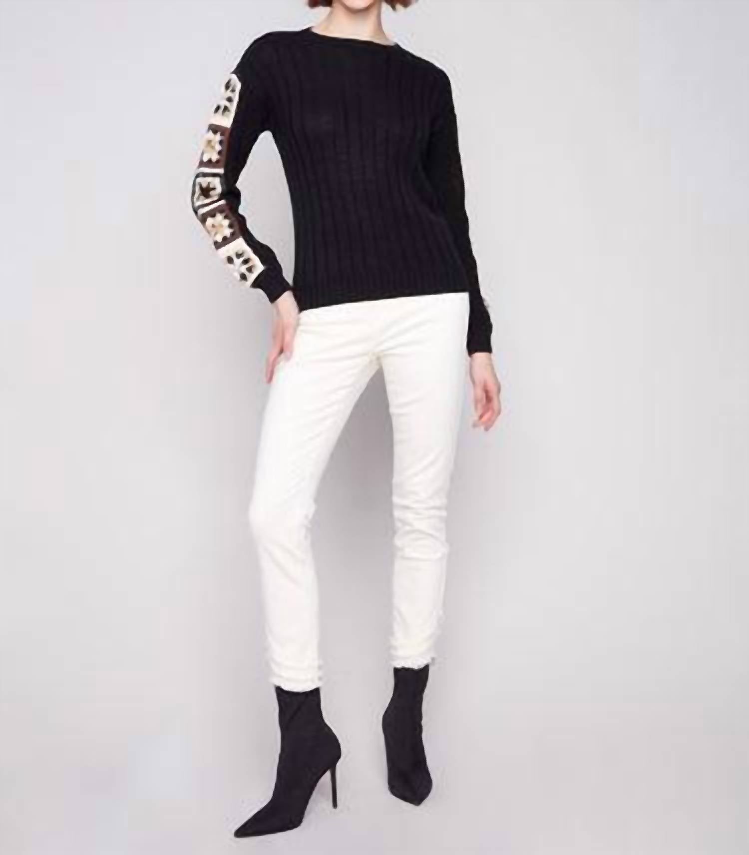 Charlie B - Crochet Sleeve Sweater