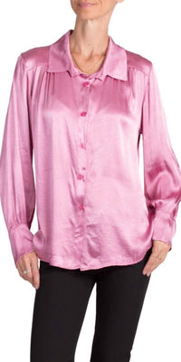 GIGI MODA Gia Satin Top in rosewood - women's blouse - alternate view