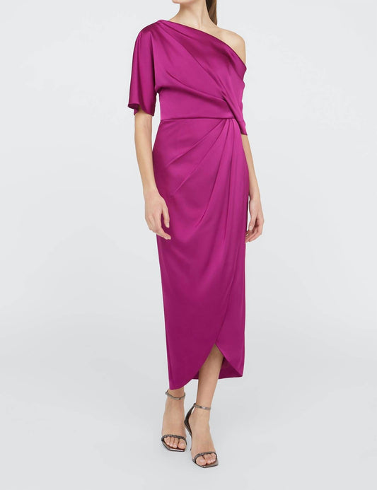 Theia - Rayna One Shoulder Draped Gown