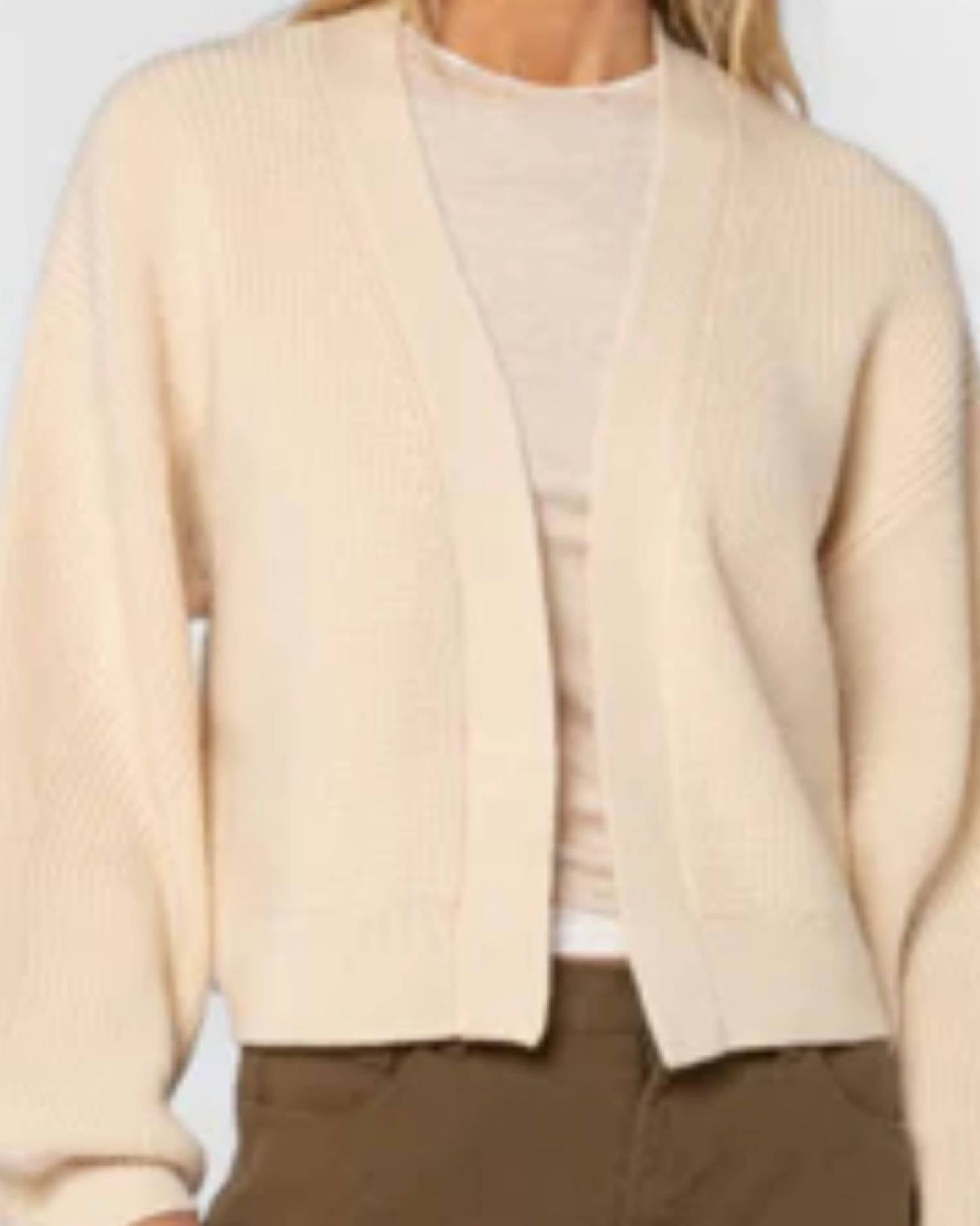 Velvet Heart Brayden Cardigan Sweater in beige - women's cardigan - detail view