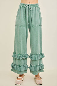 J.Her - Mineral Washed Double Ruffle Boho Princess Pants