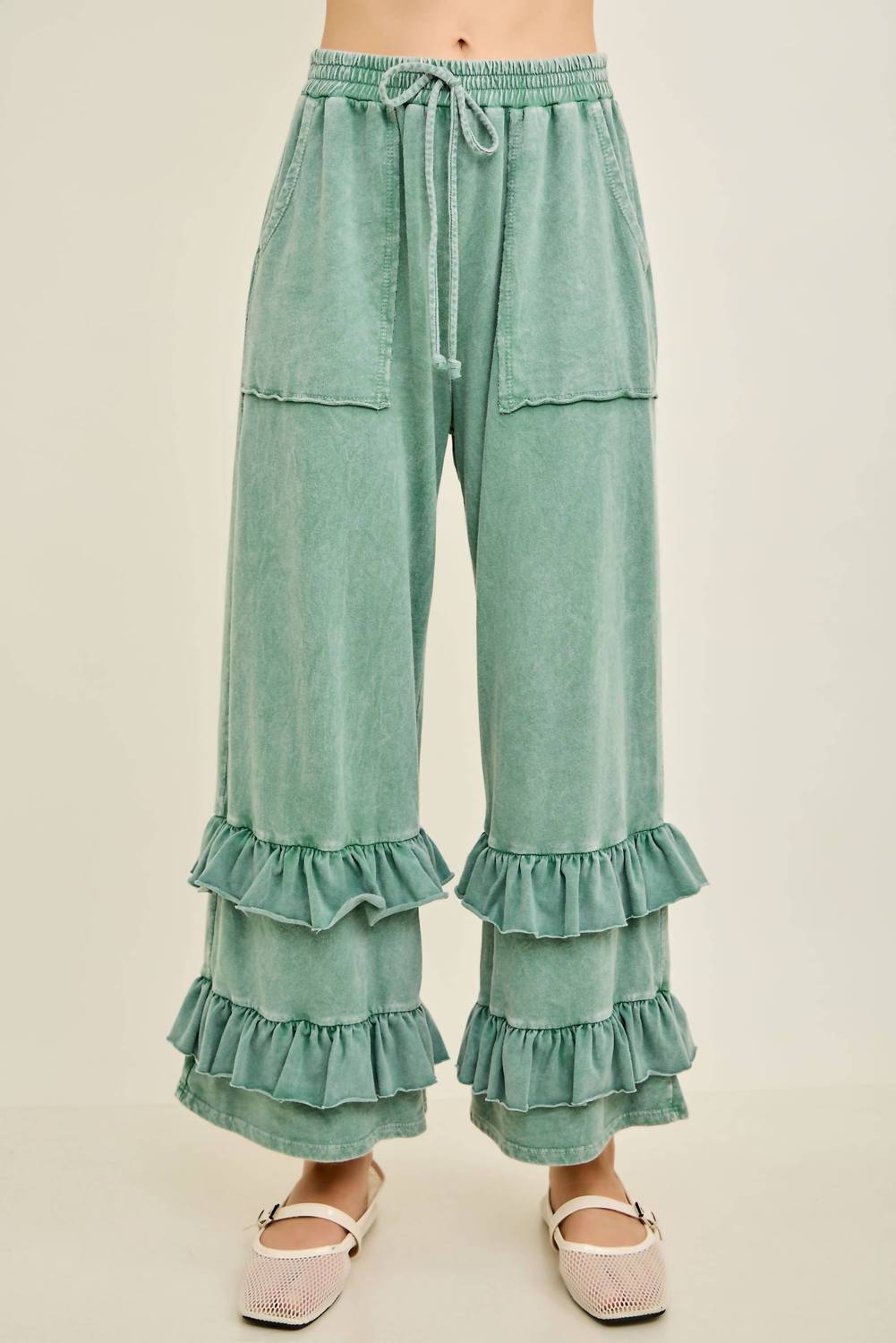 J.Her - Mineral Washed Double Ruffle Boho Princess Pants