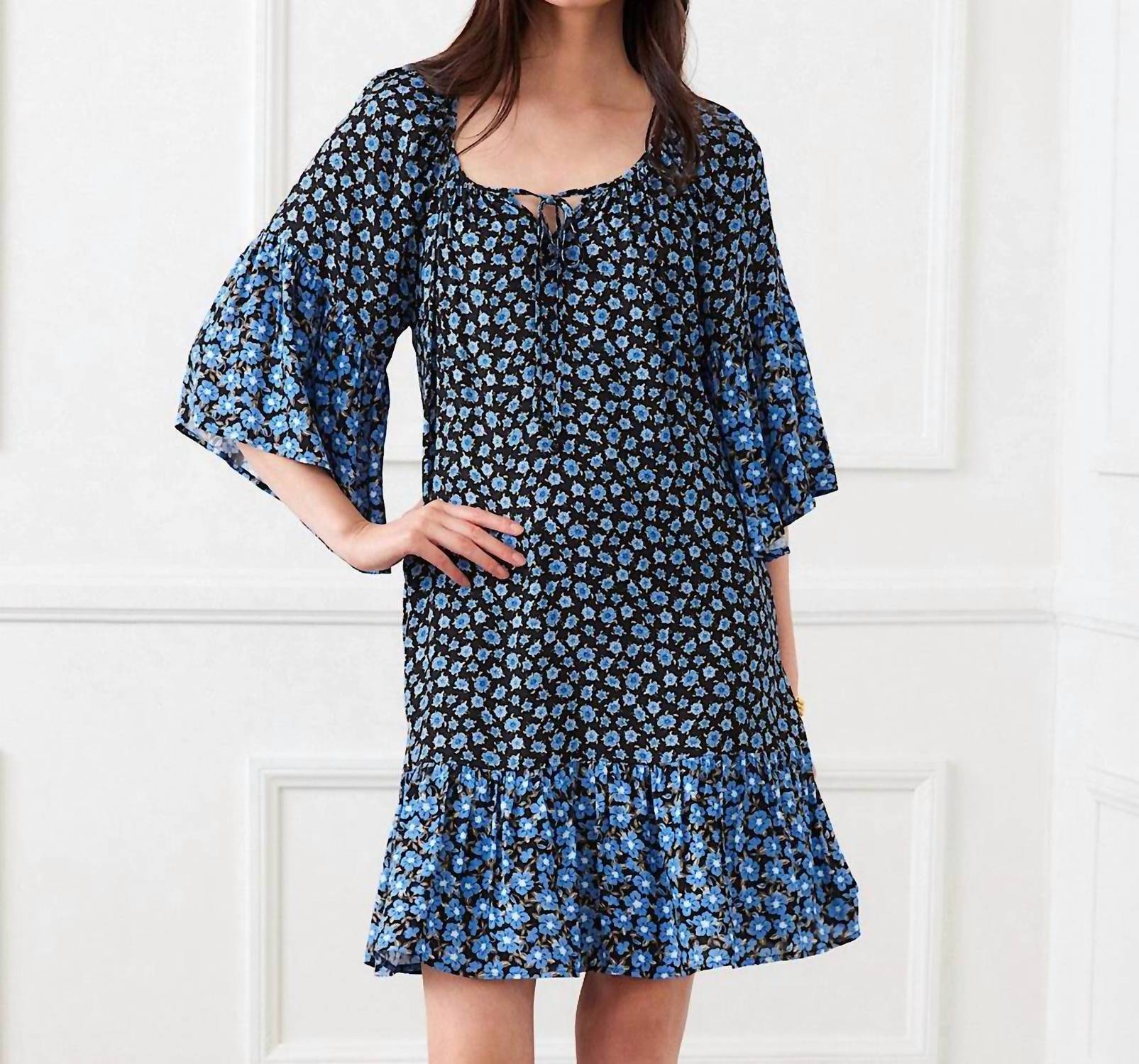 Karen Kane - Contrast Ruffle Hem Mini Dress