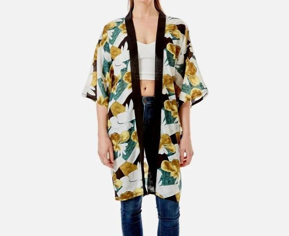 Judson & Company - Lightweight Asian Floral Print Kimono