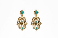 Avenue Chic - Women's Teardrop Hamsa Earrings