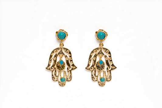 Avenue Chic - Women's Teardrop Hamsa Earrings