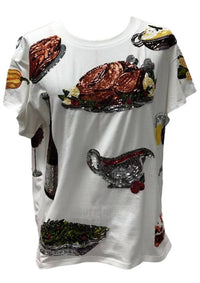 QUEEN OF SPARKLES Queen Of Turkey Tee in white - women's t-shirt - view 6